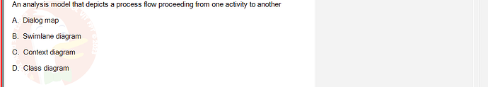 SWR302_SU24_FE_352088_1 - (Choose 1 answer)   An analysis model that depicts a process flow proceeding