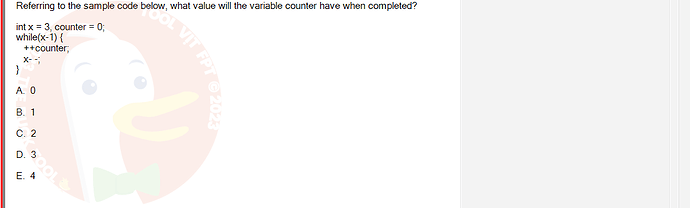 PRF192_SP24B5_FE_798937_imageIndex - (Choose 1 answer)   Referring to the sample code below, what value will the variable counter