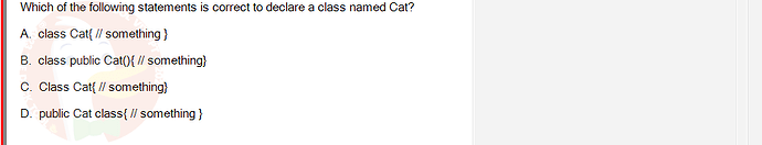 PRO192_SU24_FE2_616897_1 - (Choose 1 answer)   Which of the following statements is correct to declare a class named