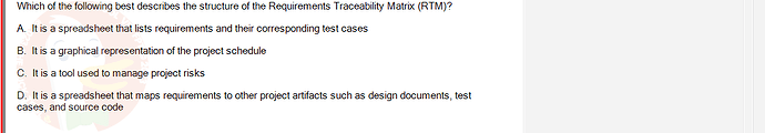 SWR302_SU24_FE_352088_1 - (Choose 1 answer)   Which of the following best describes the structure of the Requirements Traceability