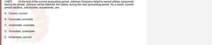 ACC101_SU24_FE_647733_1 - (Choose 1 answer)   (1467) At the end of the current accounting period, Johnson Company failed to