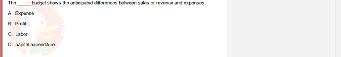 MGT103_SP24B5_FE_416980_imageIndex - (Choose 1 answer)   The budget shows the anticipated differences between