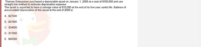 ACC101_SU24_FE_647733_1 - (Choose 1 answer)   Thomas Enterprises purchased a depreciable asset on January 1, 2008 at a