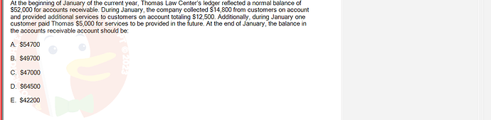 ACC101_SU24_FE_647733_1 - (Choose 1 answer)   At the beginning of January of the current year, Thomas Law Center's