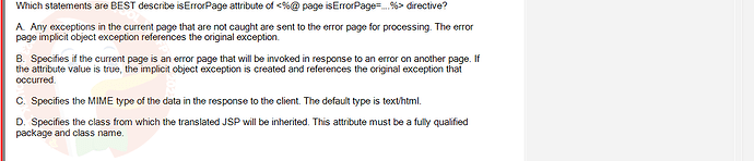 PRJ301_SP24B5_FE_433909_imageIndex - (Choose 1 answer)   Which statements are BEST describe is ErrorPage attribute of <%@ page is