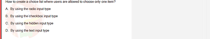 PRJ301_SU24_B5FE_627869_1 - (Choose 1 answer)   How to create a choice list where users are allowed to choose