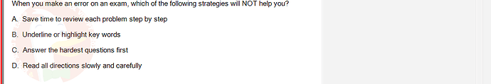 SSL101c_SU24_RE_918145_1 - (Choose 1 answer)   When you make an error on an exam, which of the following