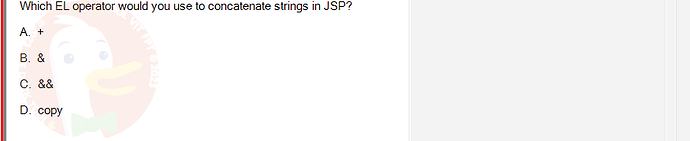 PRJ301_SU24_FE_934101_1 - (Choose 1 answer)   Which EL operator would you use