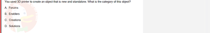 DMS301m_SU24_FE_905878_1 - (Choose 1 answer)   You used 3D printer to create an object that is