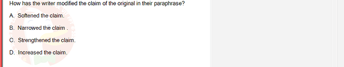 SSL101c_SU24_FE_749589_1 - (Choose 1 answer)   How has the writer modified the claim of the original in