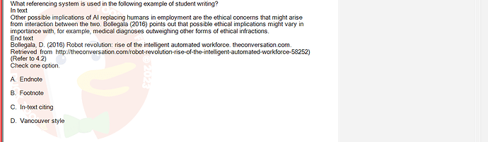 SSL101c_SU24_FE_749589_1 - (Choose 1 answer)   What referencing system is used in the following example of student writing? In