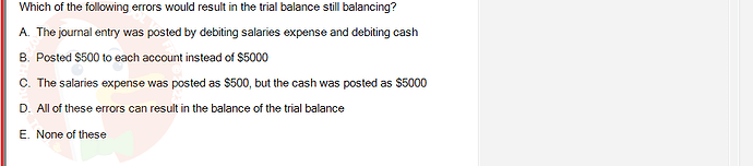 ACC101_SU24_RE_462588_1 - (Choose 1 answer)   Which of the following errors would result in the trial balance still