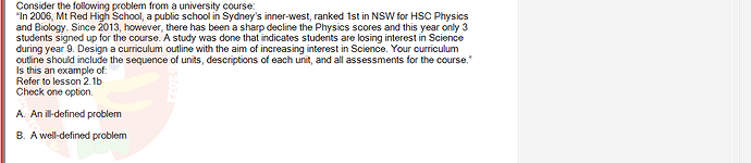 SSL101c_SU24_RE_918145_1 - (Choose 1 answer)   Consider the following problem from a university course: "In 2006, Mt Red High