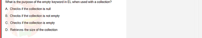 PRJ301_SU24_RE_714501_1 - (Choose 1 answer)   What is the purpose of the empty keyword in EL when used