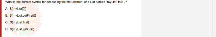 PRJ301_SU24_FE_934101_1 - (Choose 1 answer)   What is the correct syntax for accessing the first