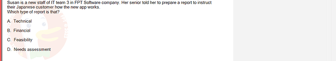 SSG104C1_SU24_FE_919006_1 - (Choose 1 answer)   Susan is a new staff of IT team 3 in FPT Software