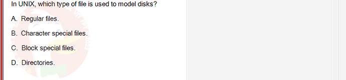 OSG202_FA24_FE_307014_1 - (Choose 1 answer)   In UNIX, which type of file is used