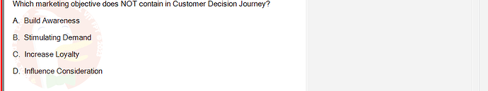 DMA301m_FA24_FE_612180_1 - (Choose 1 answer)   Which marketing objective does NOT contain in