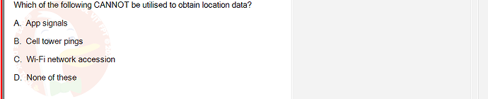 DMA301m_FA24_FE_612180_1 - (Choose 1 answer)   Which of the following CANNOT be utilised to obtain