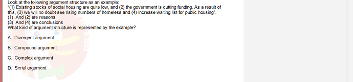 SSL101c_SU24_FE_749589_1 - (Choose 1 answer)   Look at the following argument structure as an example: "(1) Existing stocks of