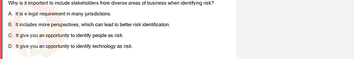 ITE302c_SU24_FE_982599_1 - (Choose 1 answer)   Why is it important to include stakeholders from diverse areas of business