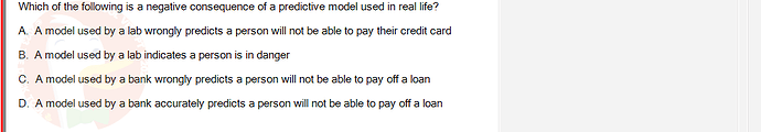 ITE302c_SU24_FE_982599_1 - (Choose 1 answer)   Which of the following is a negative consequence of a predictive model