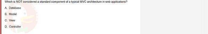 PRJ301_FA24_FE_812898_1 - (Choose 1 answer)   Which is NOT considered a standard component of