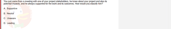 PMG201c_FA24_FE_187476_1 - (Choose 1 answer)   You just came from a meeting with one of your project stakeholders,