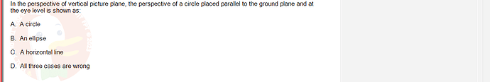 PST202_FA24_FE_890313_1 - (Choose 1 answer)   In the perspective of vertical picture plane, the perspective of a circle