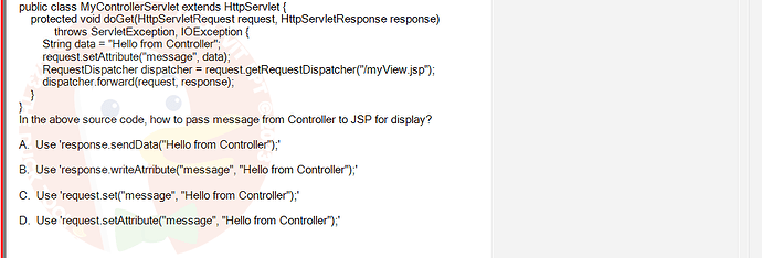 PRJ301_SU24_B5FE_627869_1 - (Choose 1 answer)   public class MyControllerServlet extends HttpServlet { } protected void doGet(HttpServletRequest request, HttpServletResponse response) throws ServletException,