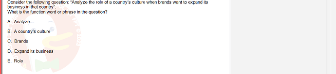 SSL101c_SU24_RE_918145_1 - (Choose 1 answer)   Consider the following question: "Analyze the role of a country's culture when