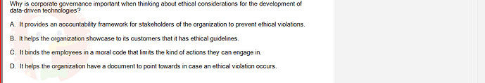 ITE302c_FA24_FE_768765_1 - (Choose 1 answer)   Why is corporate governance important when thinking about ethical considerations for the