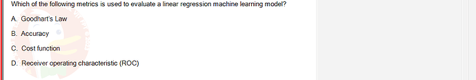 ITE302c_FA24_RE_816089_1 - (Choose 1 answer)   Which of the following metrics is used to evaluate a