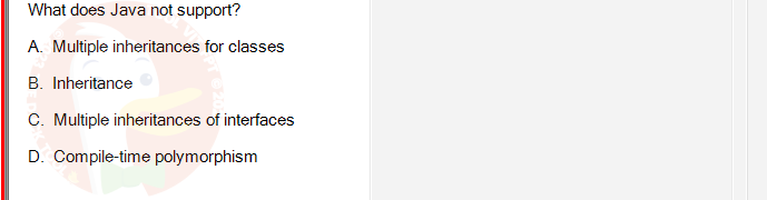 PRO192_SU24_FE2_616897_1 - (Choose 1 answer)   What does Java not support? A. Multiple